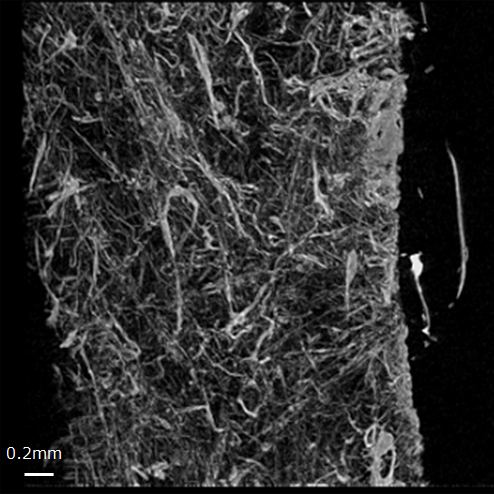 不織布 マスクのCT断層画像